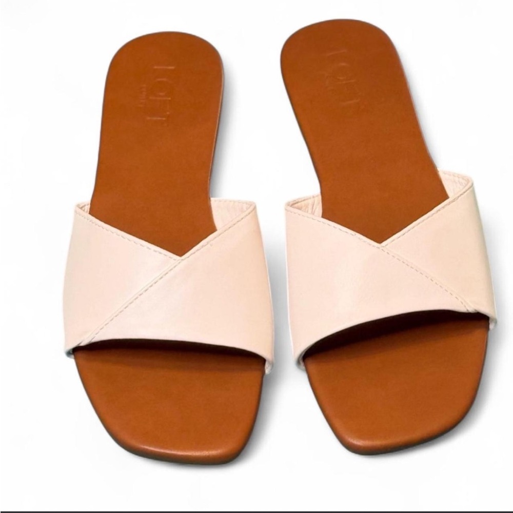 LOFT White and Tan Women's Sandals